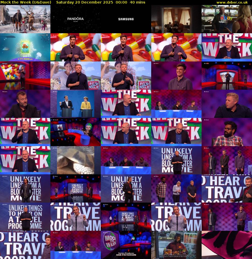 Mock the Week (U&Dave) Saturday 20 December 2025 00:00 - 00:40