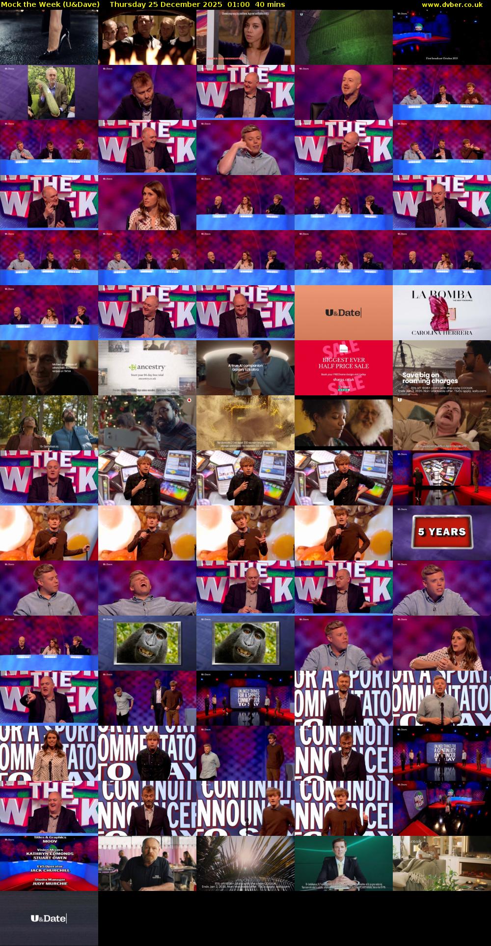 Mock the Week (U&Dave) Thursday 25 December 2025 01:00 - 01:40