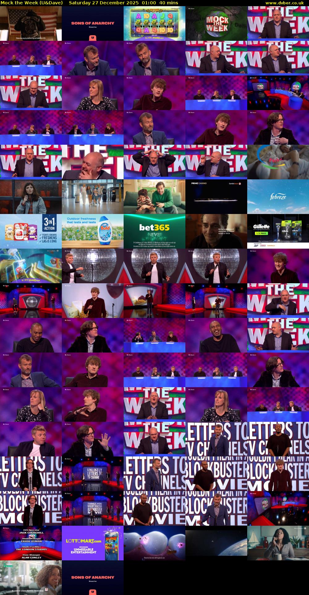 Mock the Week (U&Dave) Saturday 27 December 2025 01:00 - 01:40