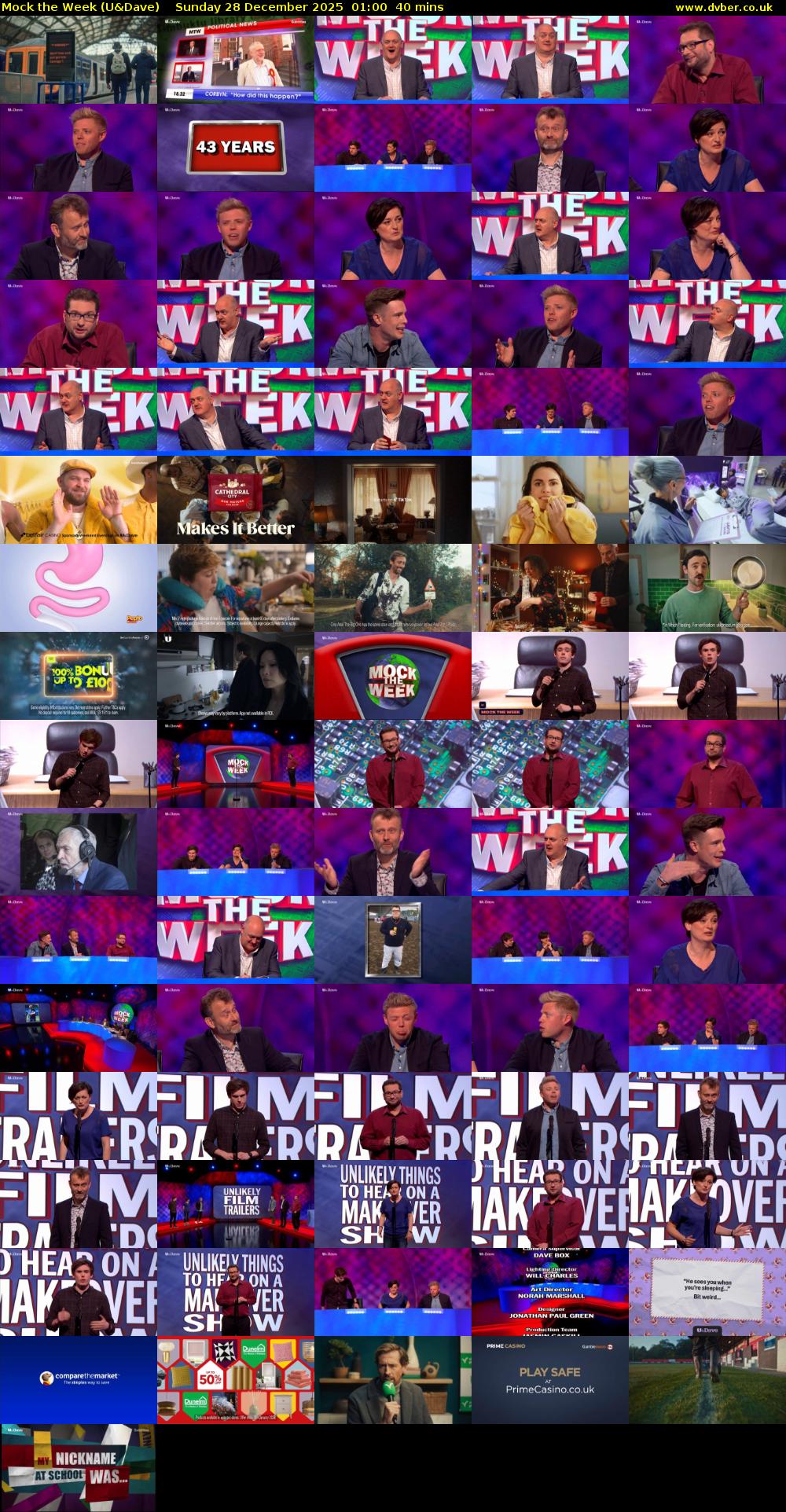 Mock the Week (U&Dave) Sunday 28 December 2025 01:00 - 01:40