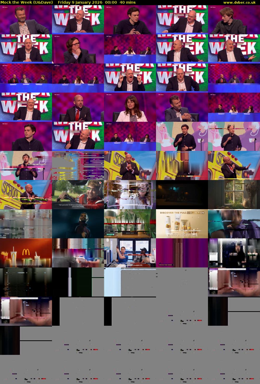 Mock the Week (U&Dave) Friday 9 January 2026 00:00 - 00:40