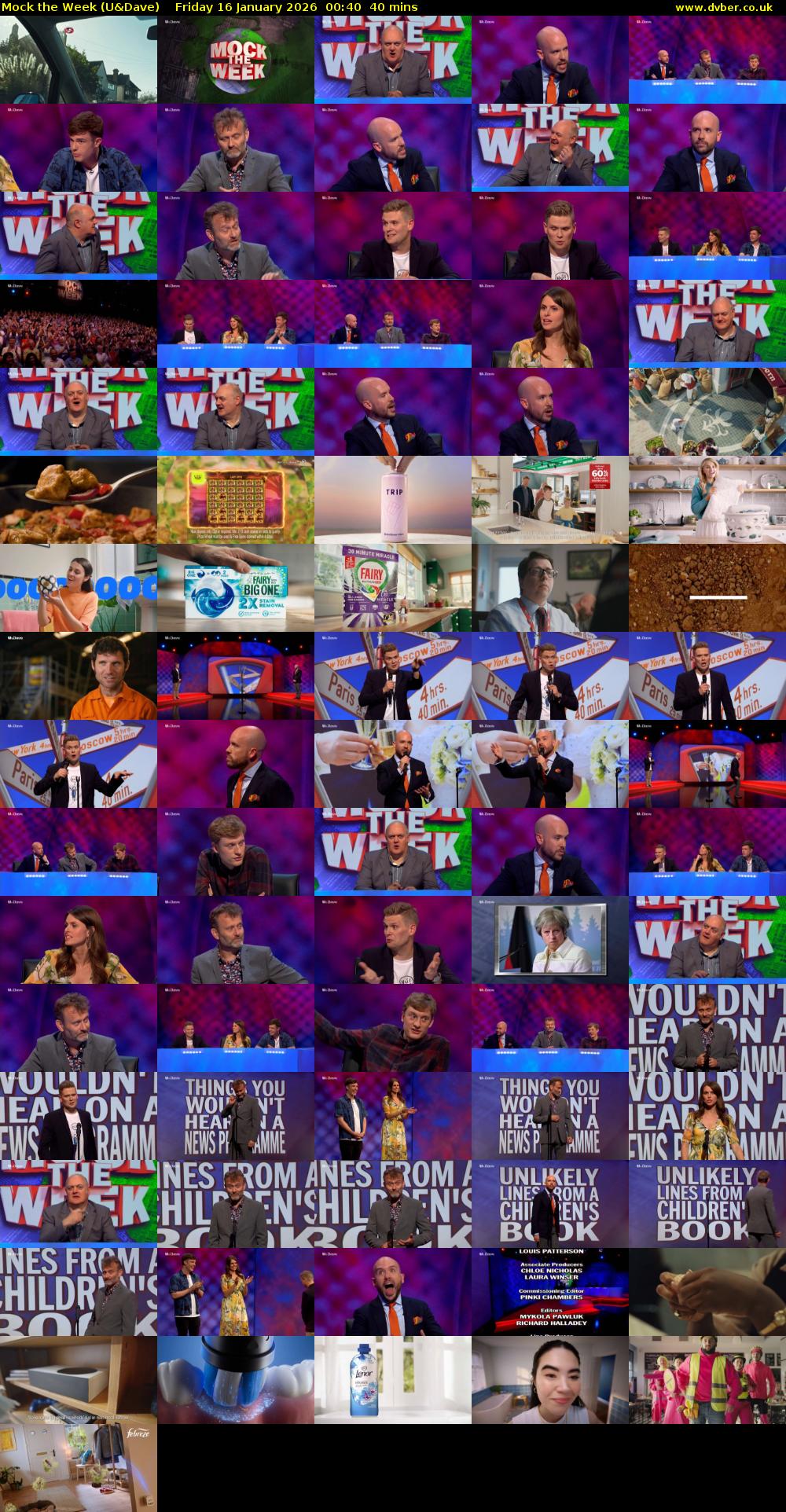Mock the Week (U&Dave) Friday 16 January 2026 00:40 - 01:20