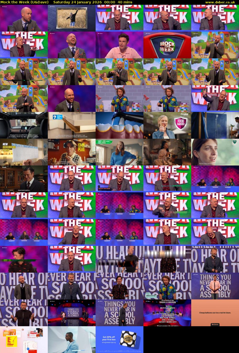 Mock the Week (U&Dave) Saturday 24 January 2026 00:00 - 00:40