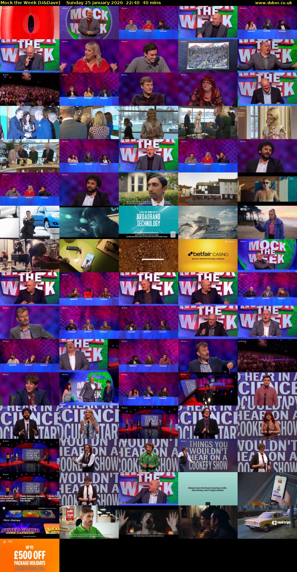 Mock the Week (U&Dave) Sunday 25 January 2026 22:40 - 23:20