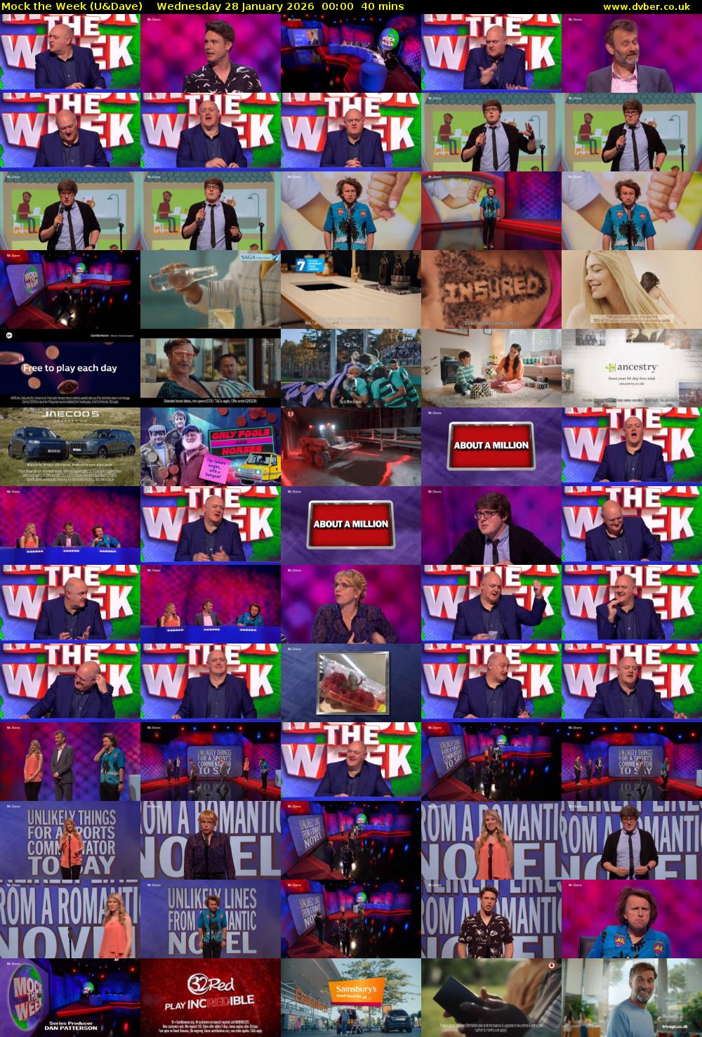 Mock the Week (U&Dave) Wednesday 28 January 2026 00:00 - 00:40