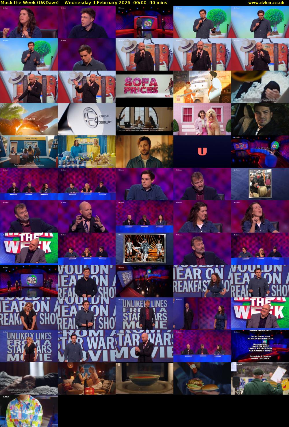 Mock the Week (U&Dave) Wednesday 4 February 2026 00:00 - 00:40