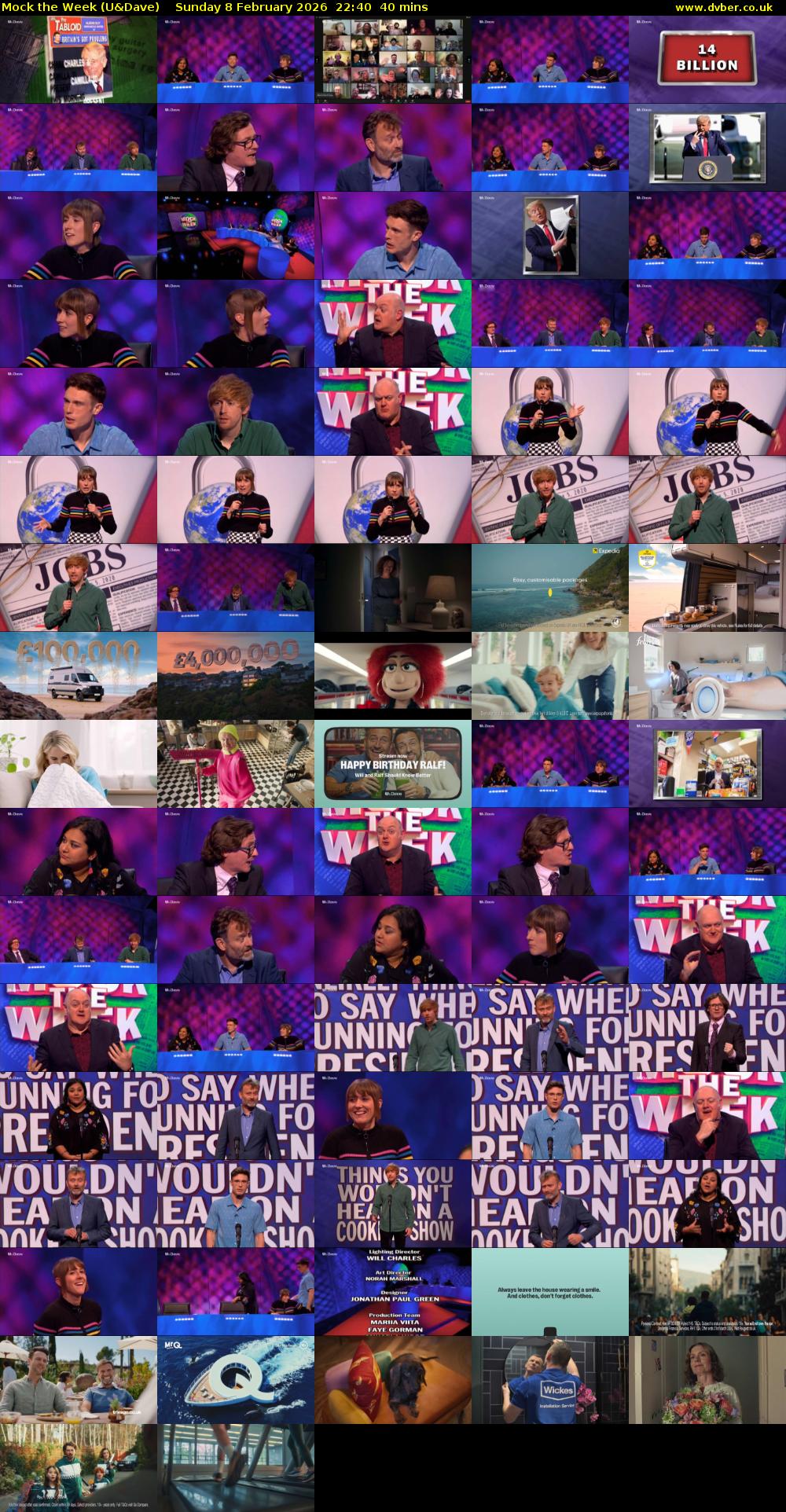 Mock the Week (U&Dave) Sunday 8 February 2026 22:40 - 23:20