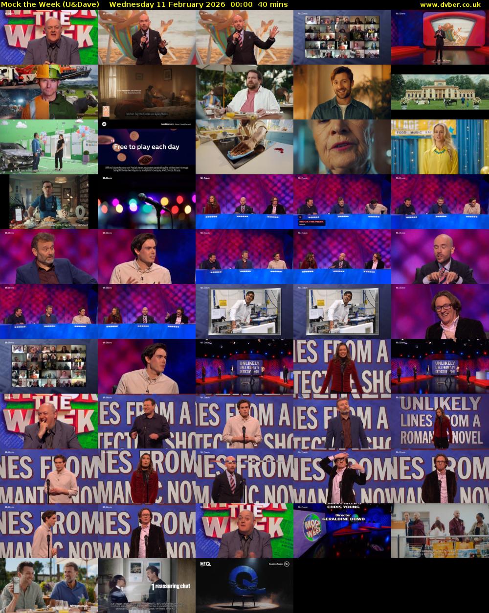 Mock the Week (U&Dave) Wednesday 11 February 2026 00:00 - 00:40