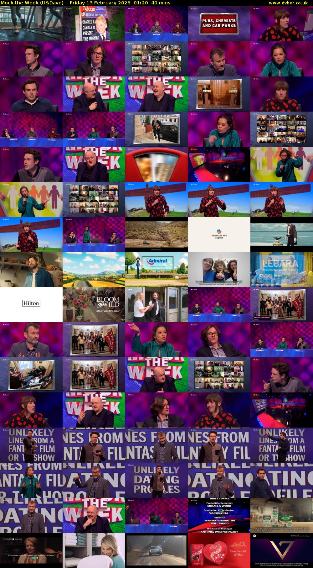 Mock the Week (U&Dave) Friday 13 February 2026 01:20 - 02:00