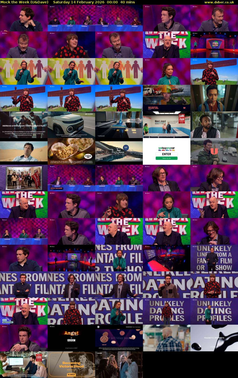 Mock the Week (U&Dave) Saturday 14 February 2026 00:00 - 00:40