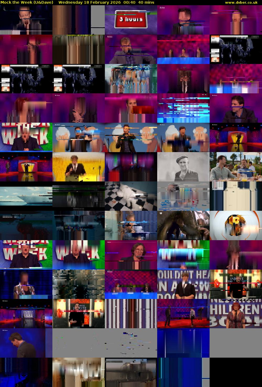 Mock the Week (U&Dave) Wednesday 18 February 2026 00:40 - 01:20