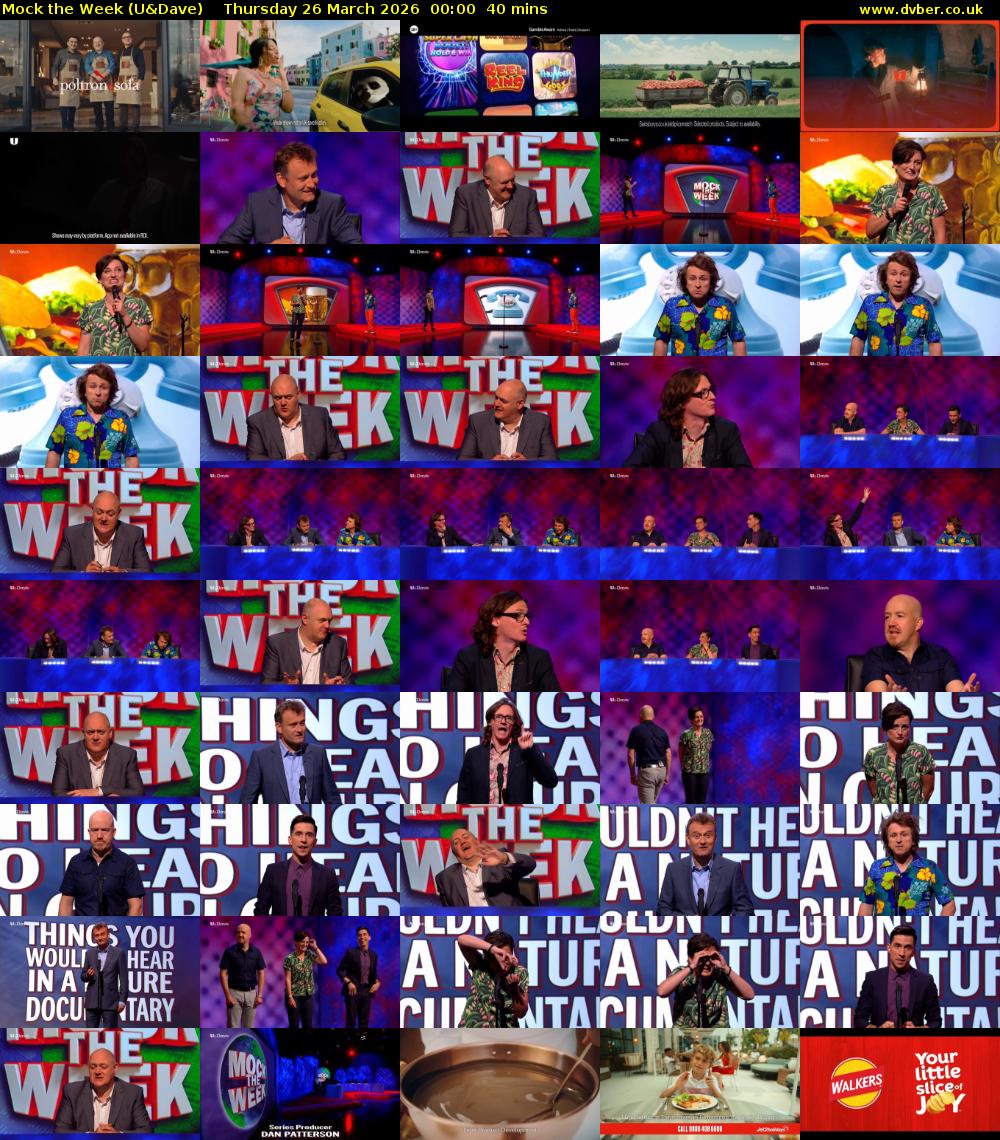 Mock the Week (U&Dave) Thursday 26 March 2026 00:00 - 00:40