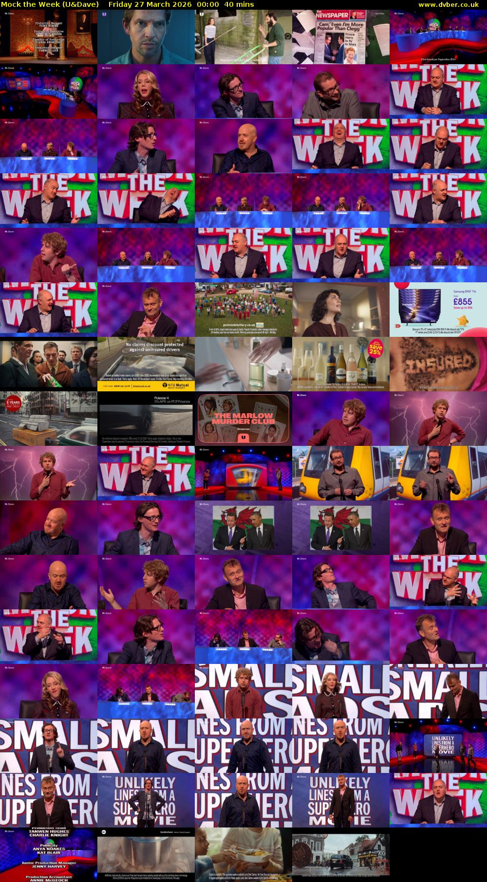 Mock the Week (U&Dave) Friday 27 March 2026 00:00 - 00:40