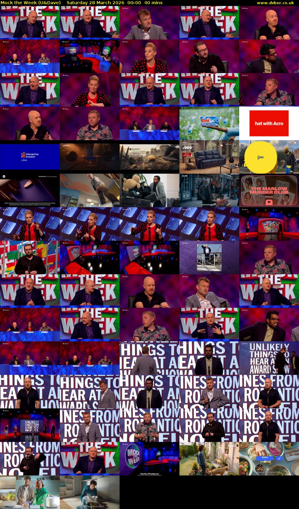 Mock the Week (U&Dave) Saturday 28 March 2026 00:00 - 00:40