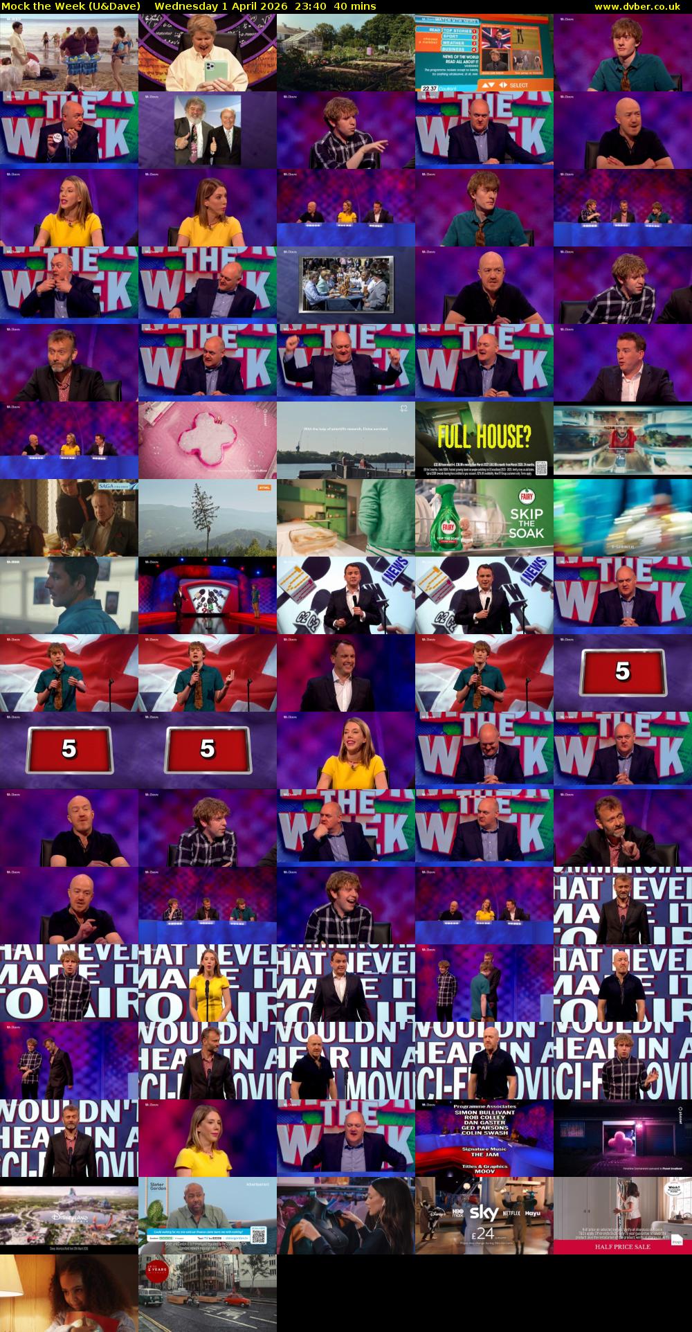 Mock the Week (U&Dave) Wednesday 1 April 2026 23:40 - 00:20