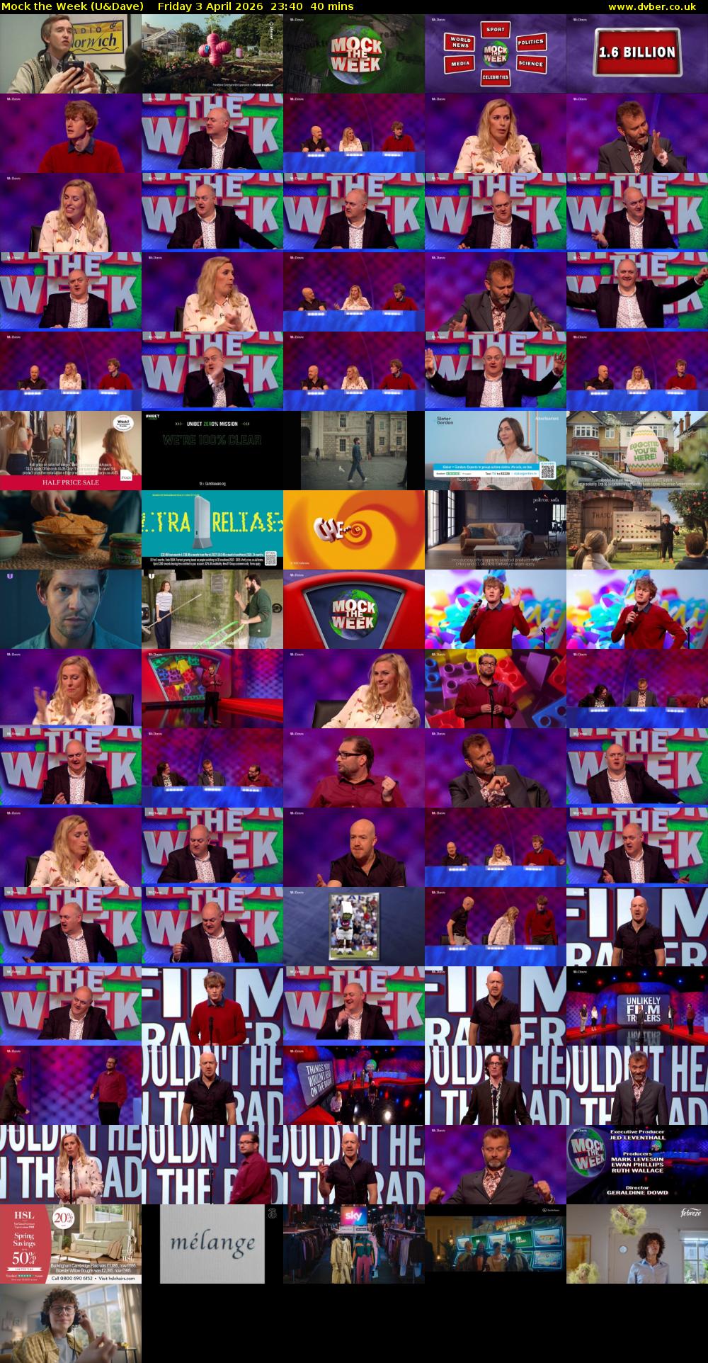 Mock the Week (U&Dave) Friday 3 April 2026 23:40 - 00:20