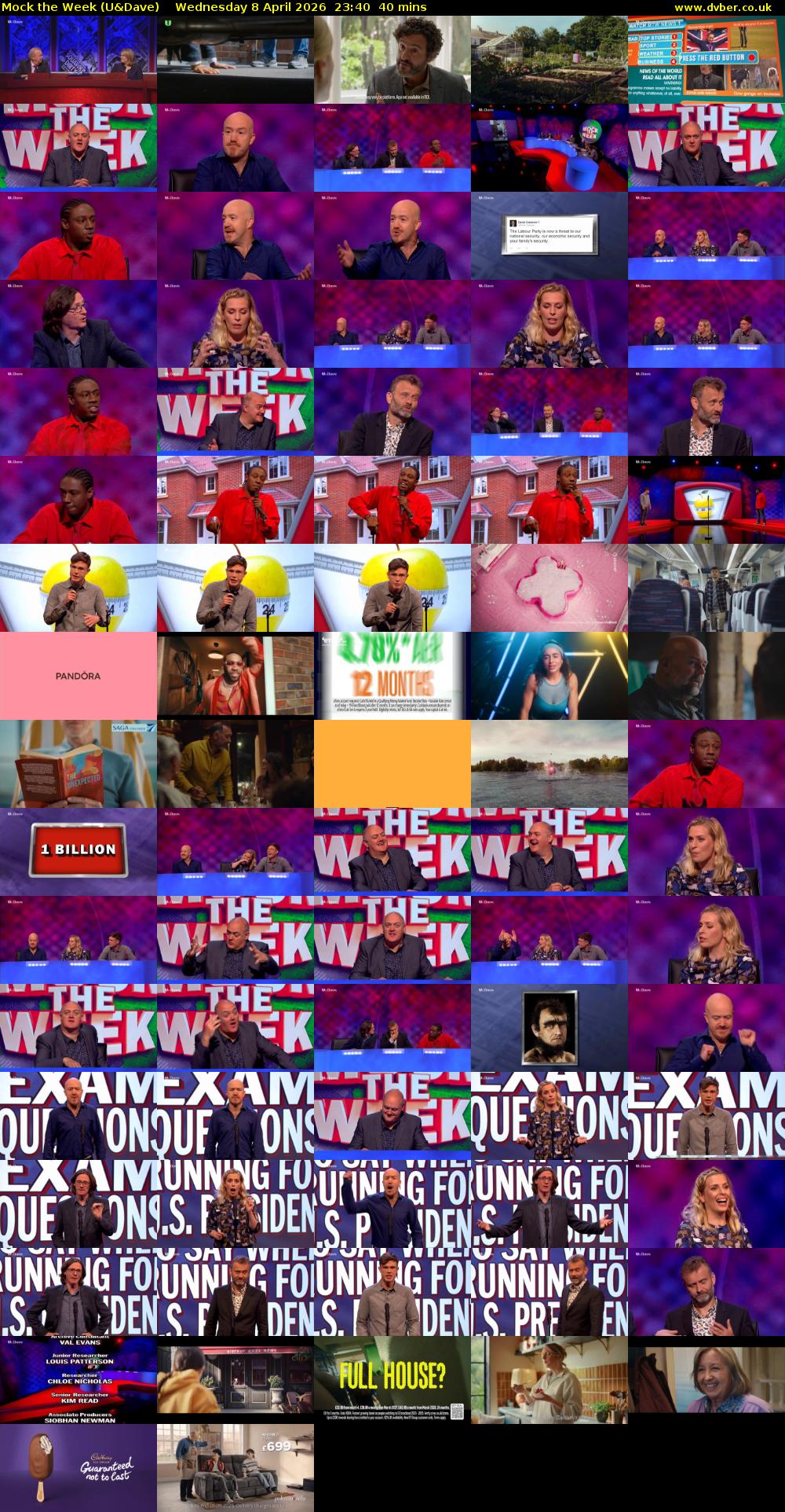 Mock the Week (U&Dave) Wednesday 8 April 2026 23:40 - 00:20