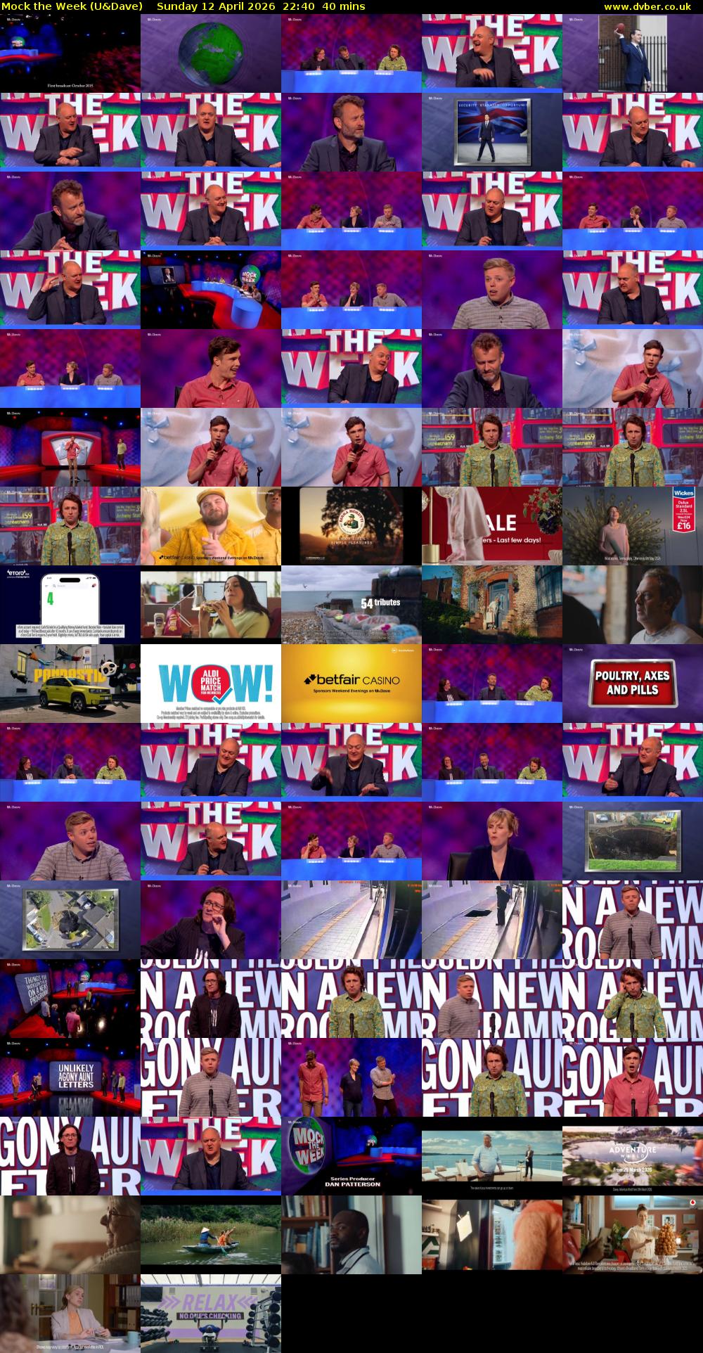 Mock the Week (U&Dave) Sunday 12 April 2026 22:40 - 23:20