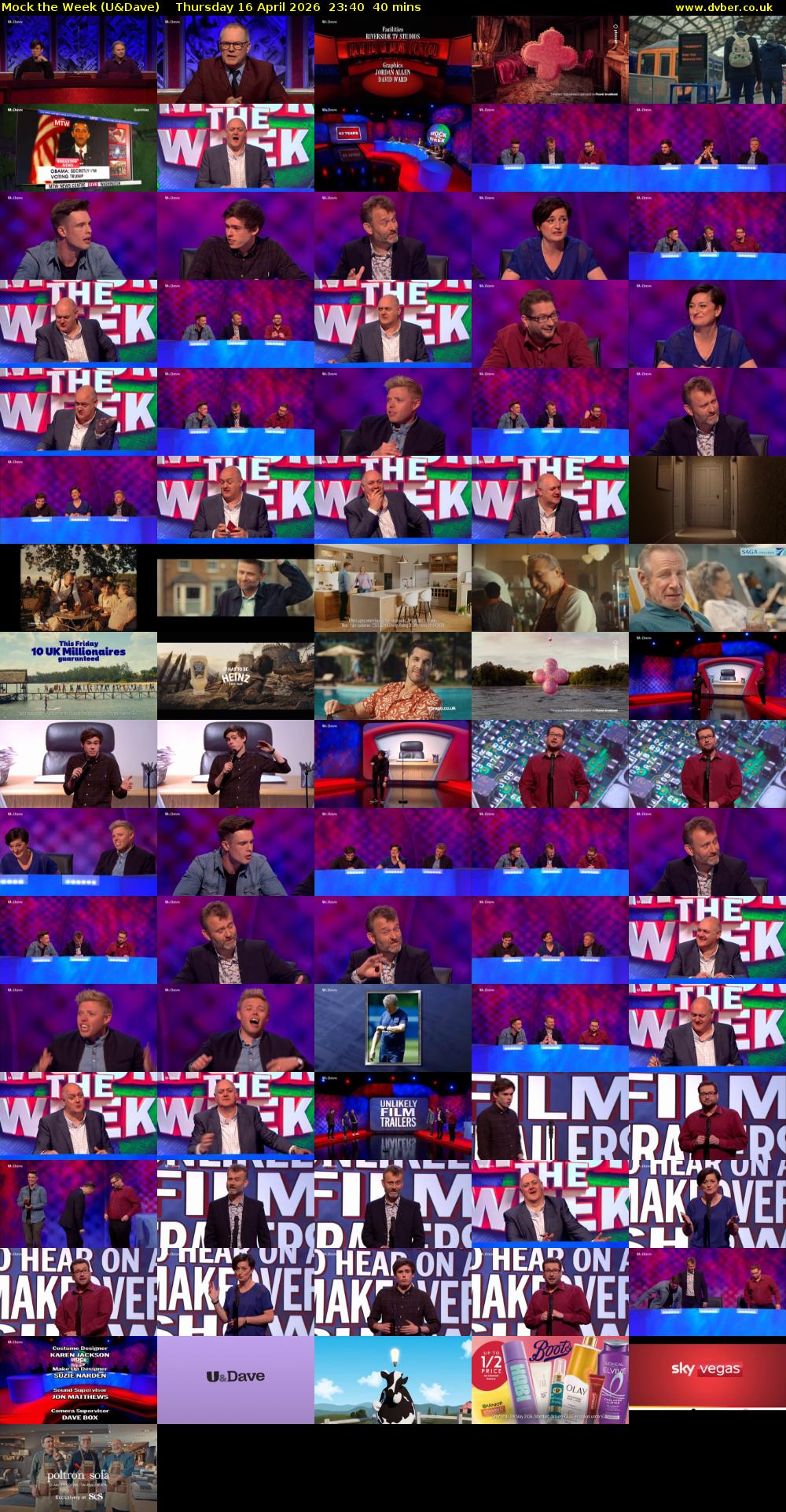 Mock the Week (U&Dave) Thursday 16 April 2026 23:40 - 00:20
