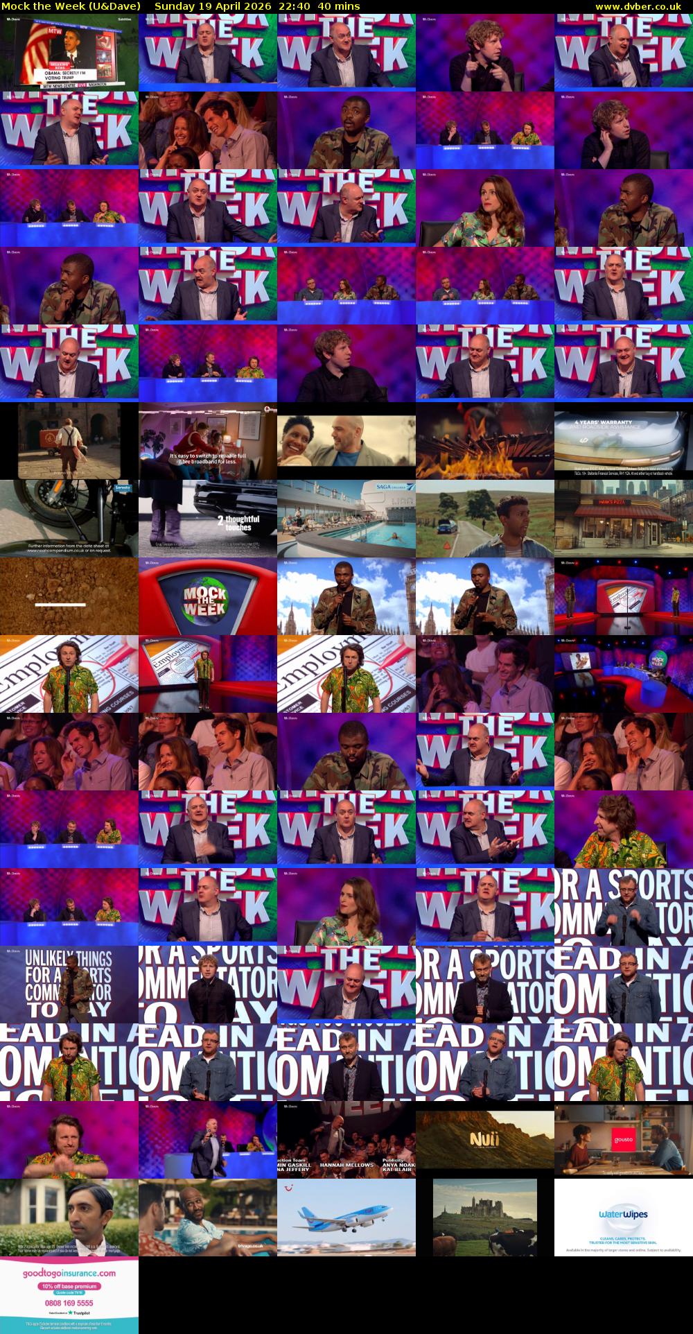 Mock the Week (U&Dave) Sunday 19 April 2026 22:40 - 23:20