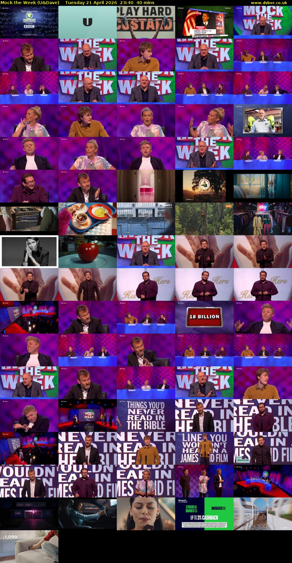 Mock the Week (U&Dave) Tuesday 21 April 2026 23:40 - 00:20