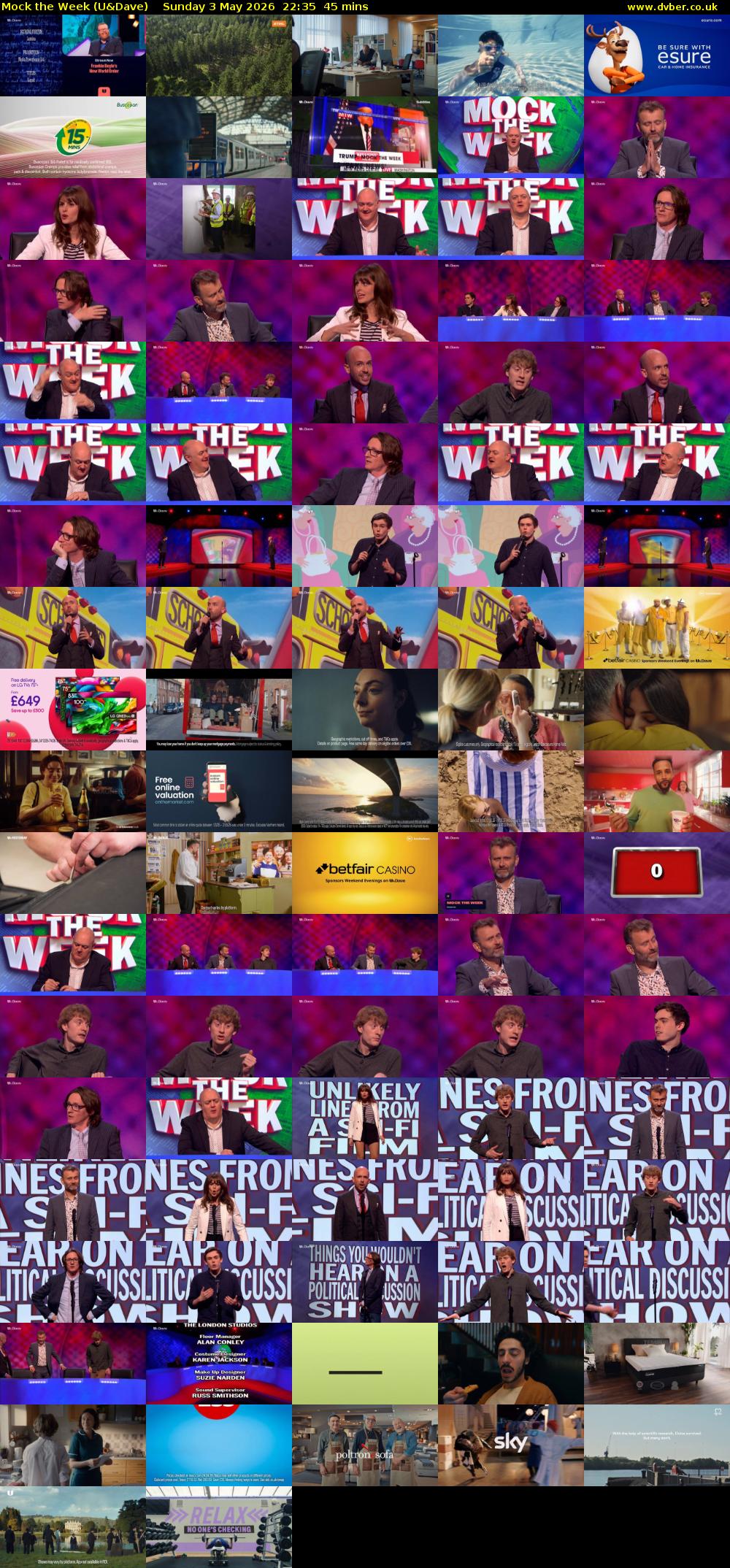 Mock the Week (U&Dave) Sunday 3 May 2026 22:35 - 23:20