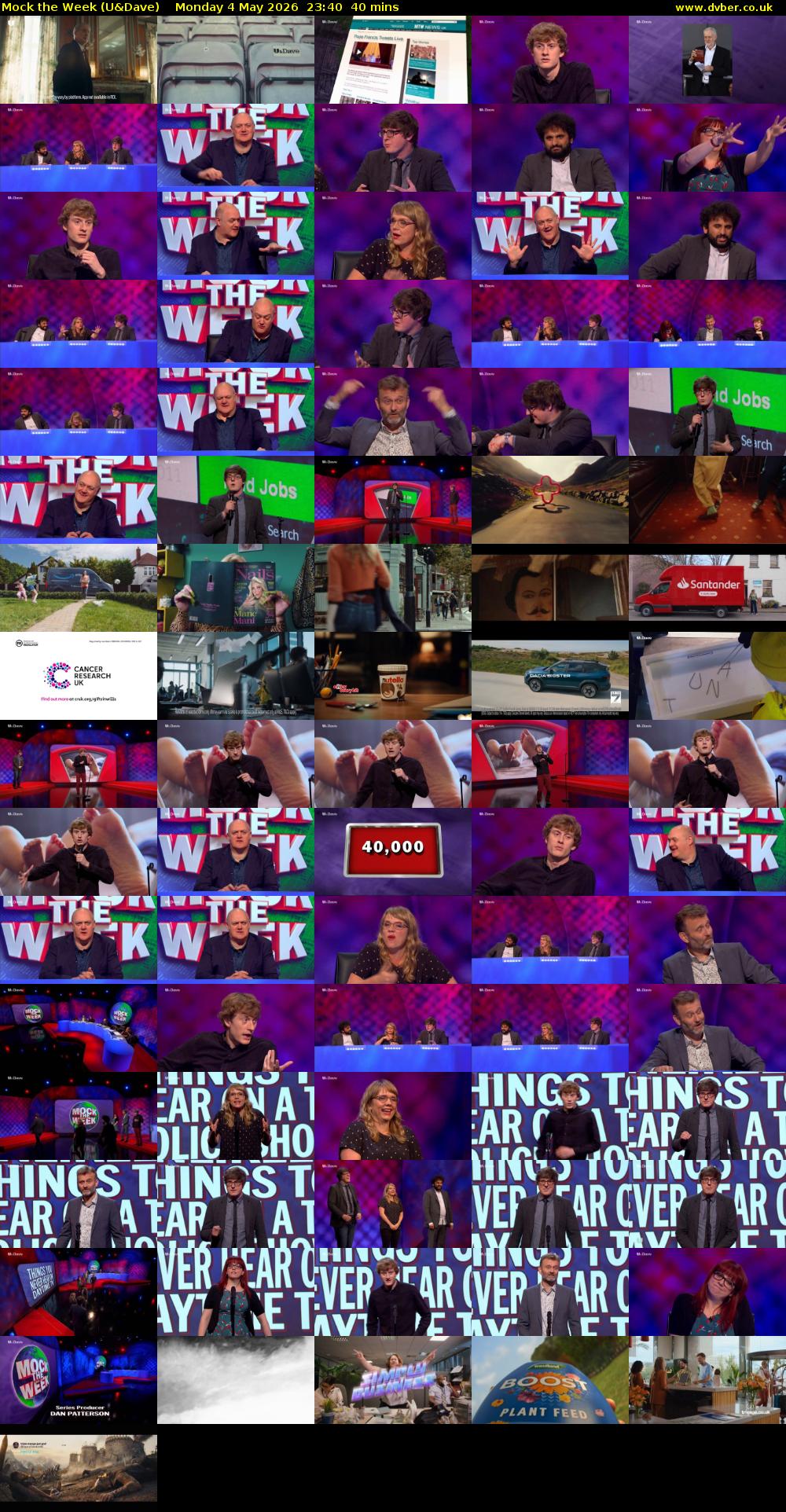 Mock the Week (U&Dave) Monday 4 May 2026 23:40 - 00:20