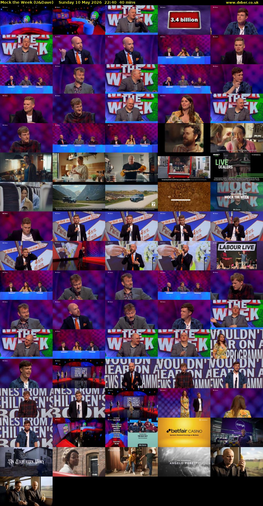 Mock the Week (U&Dave) Sunday 10 May 2026 22:40 - 23:20