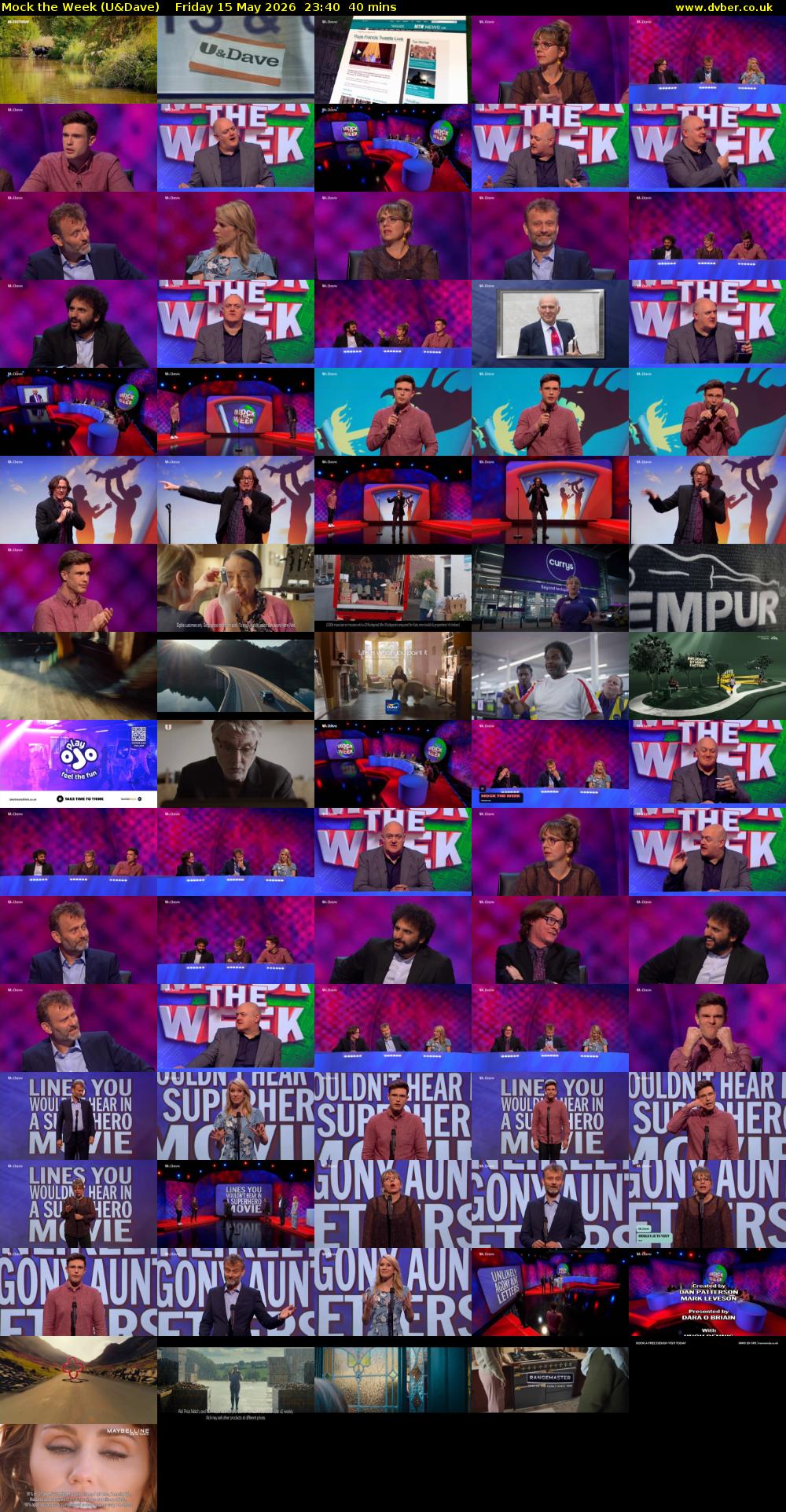 Mock the Week (U&Dave) Friday 15 May 2026 23:40 - 00:20