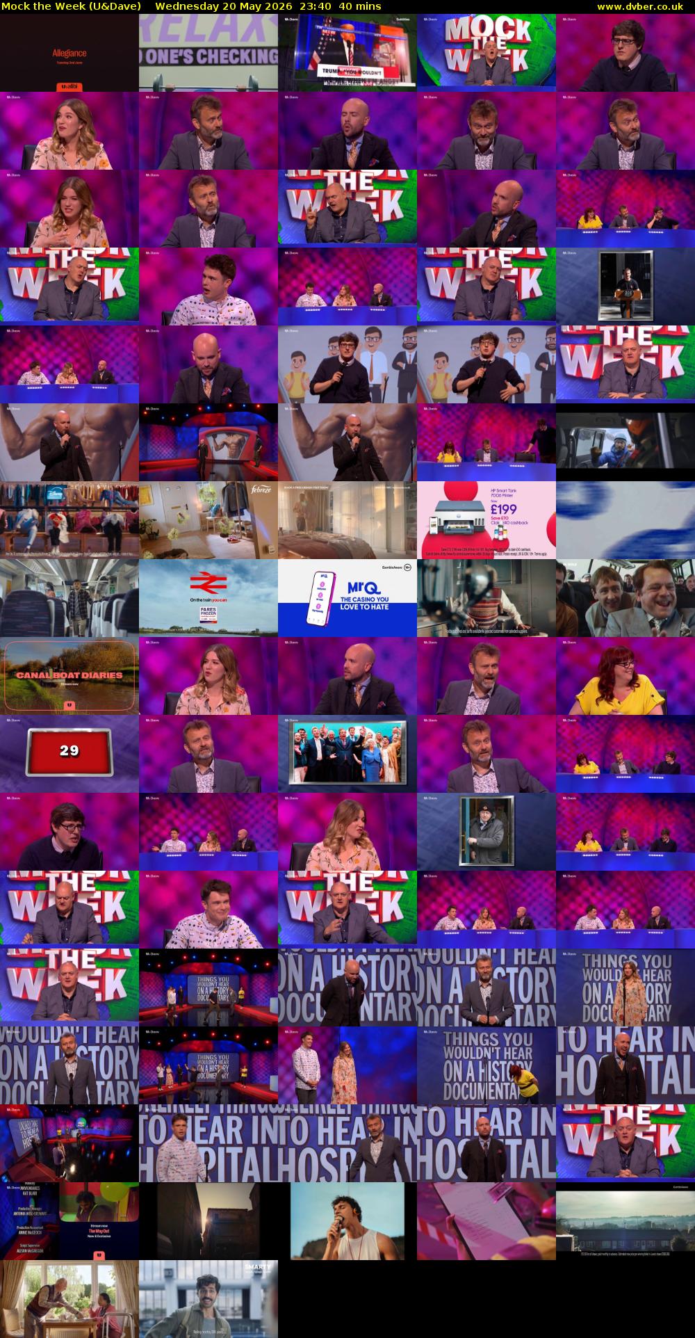 Mock the Week (U&Dave) Wednesday 20 May 2026 23:40 - 00:20