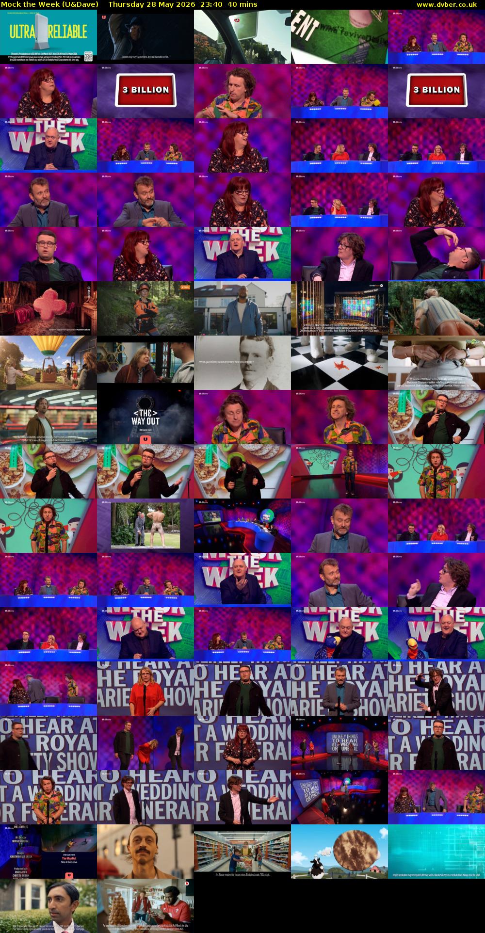 Mock the Week (U&Dave) Thursday 28 May 2026 23:40 - 00:20