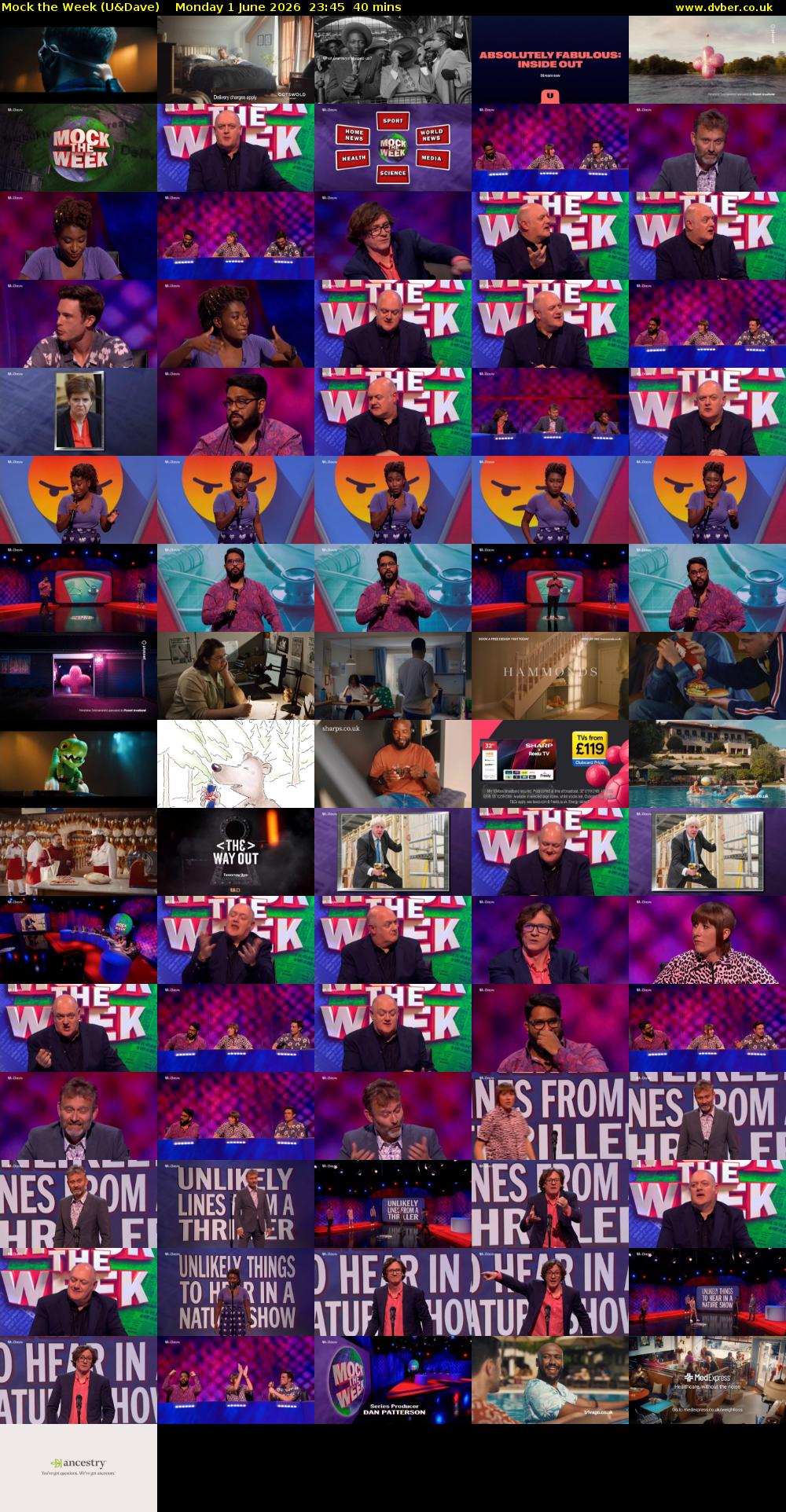 Mock the Week (U&Dave) Monday 1 June 2026 23:45 - 00:25