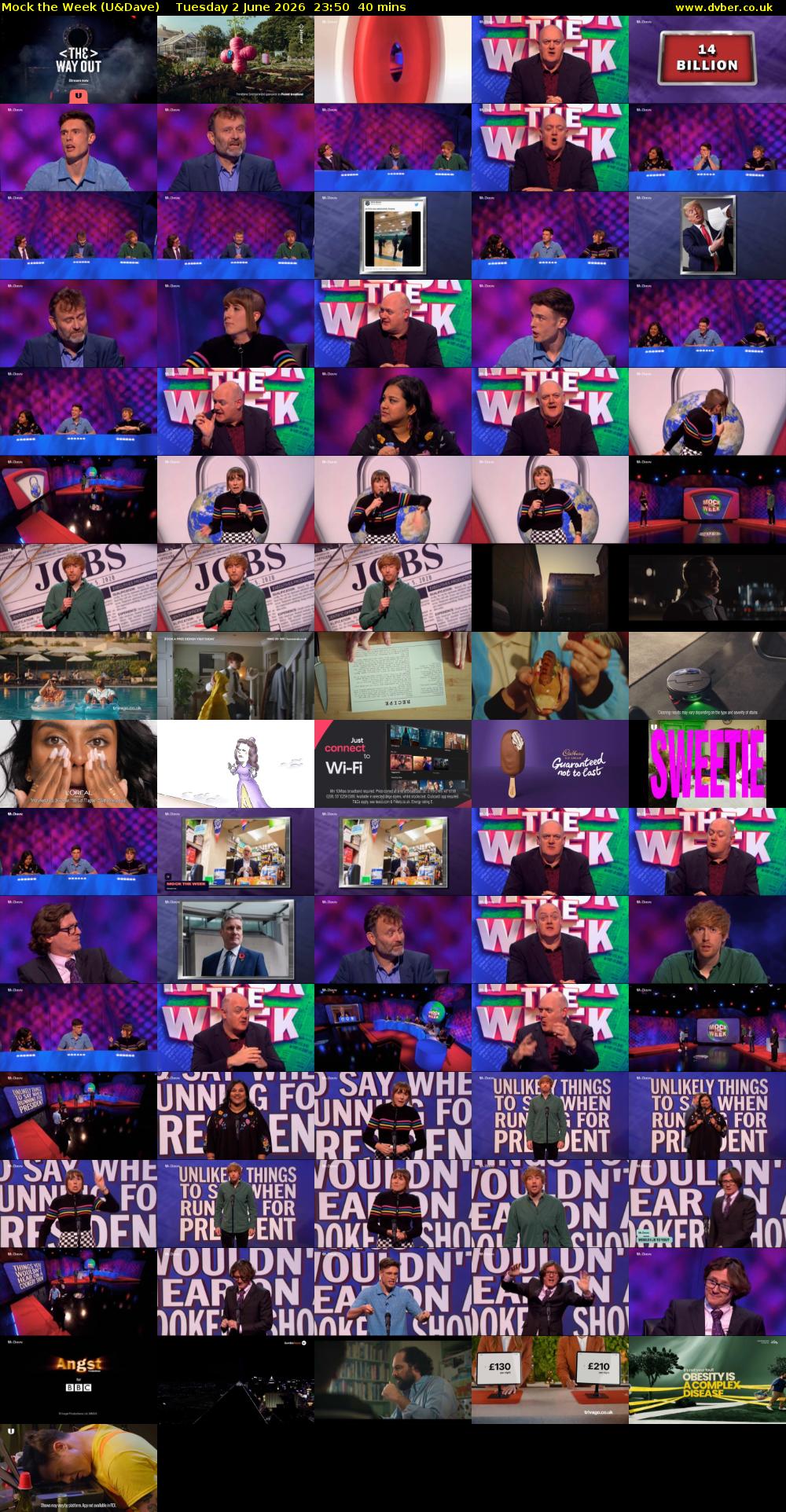 Mock the Week (U&Dave) Tuesday 2 June 2026 23:50 - 00:30