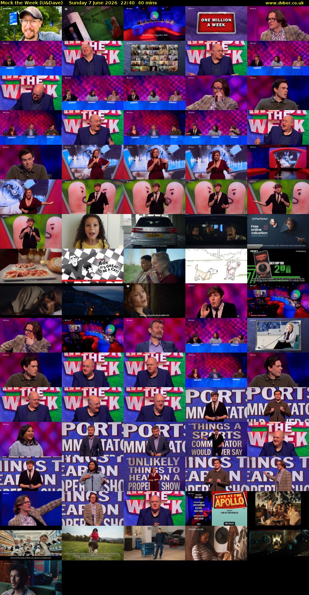 Mock the Week (U&Dave) Sunday 7 June 2026 22:40 - 23:20