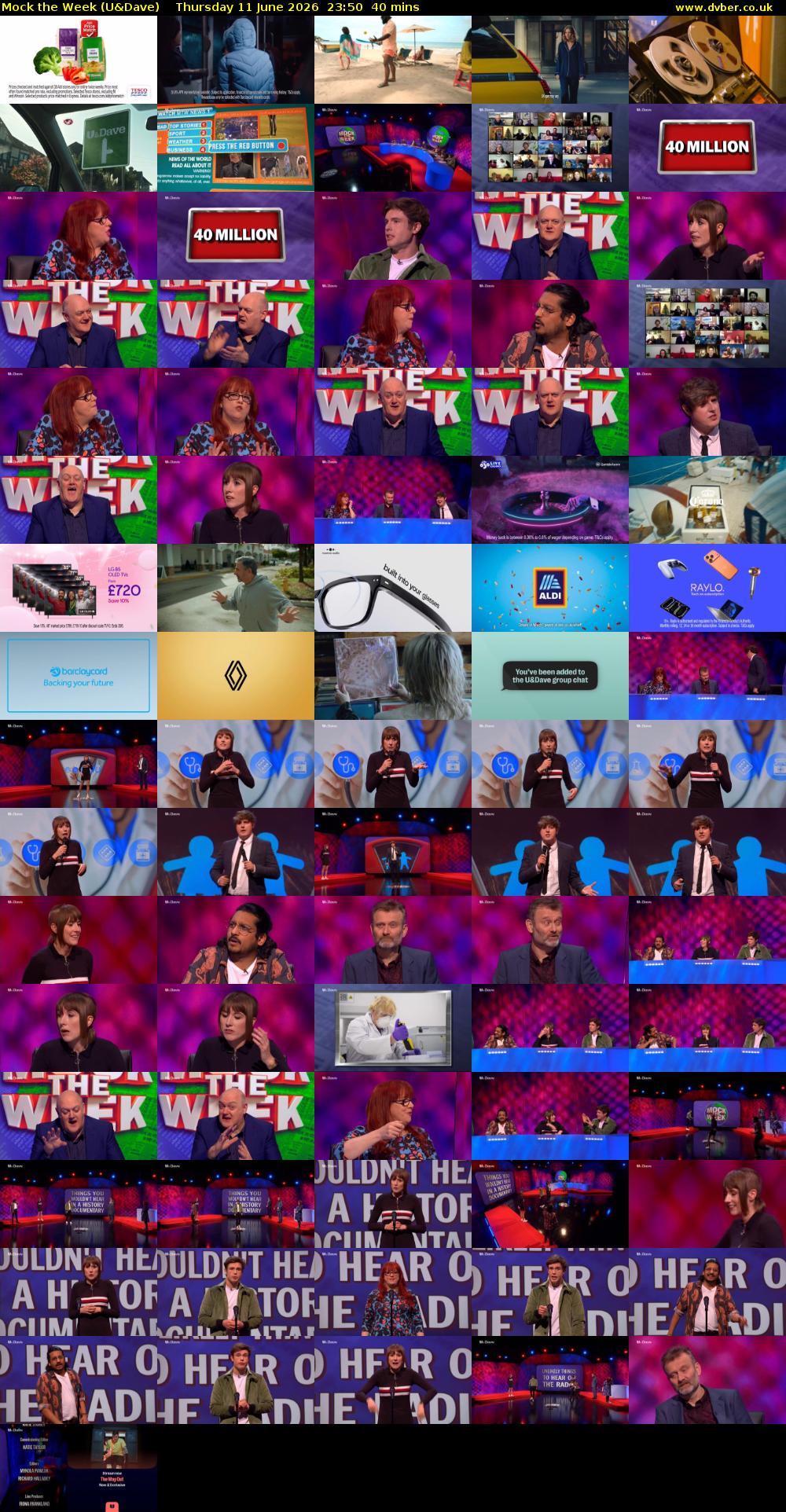Mock the Week (U&Dave) Thursday 11 June 2026 23:50 - 00:30