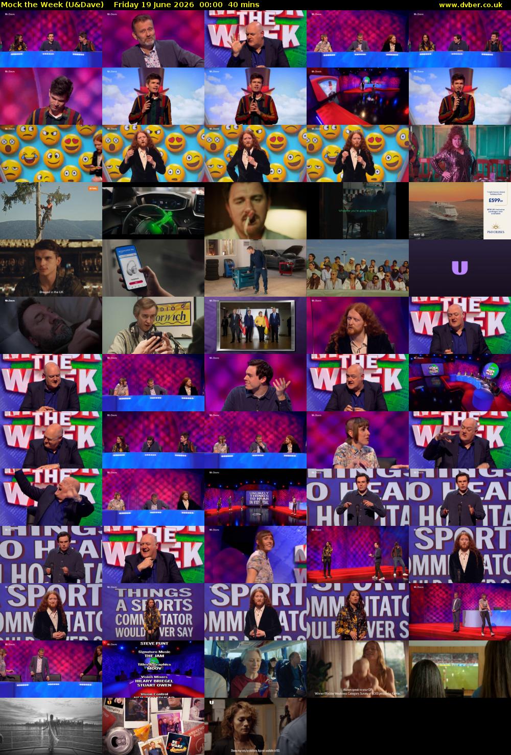 Mock the Week (U&Dave) Friday 19 June 2026 00:00 - 00:40