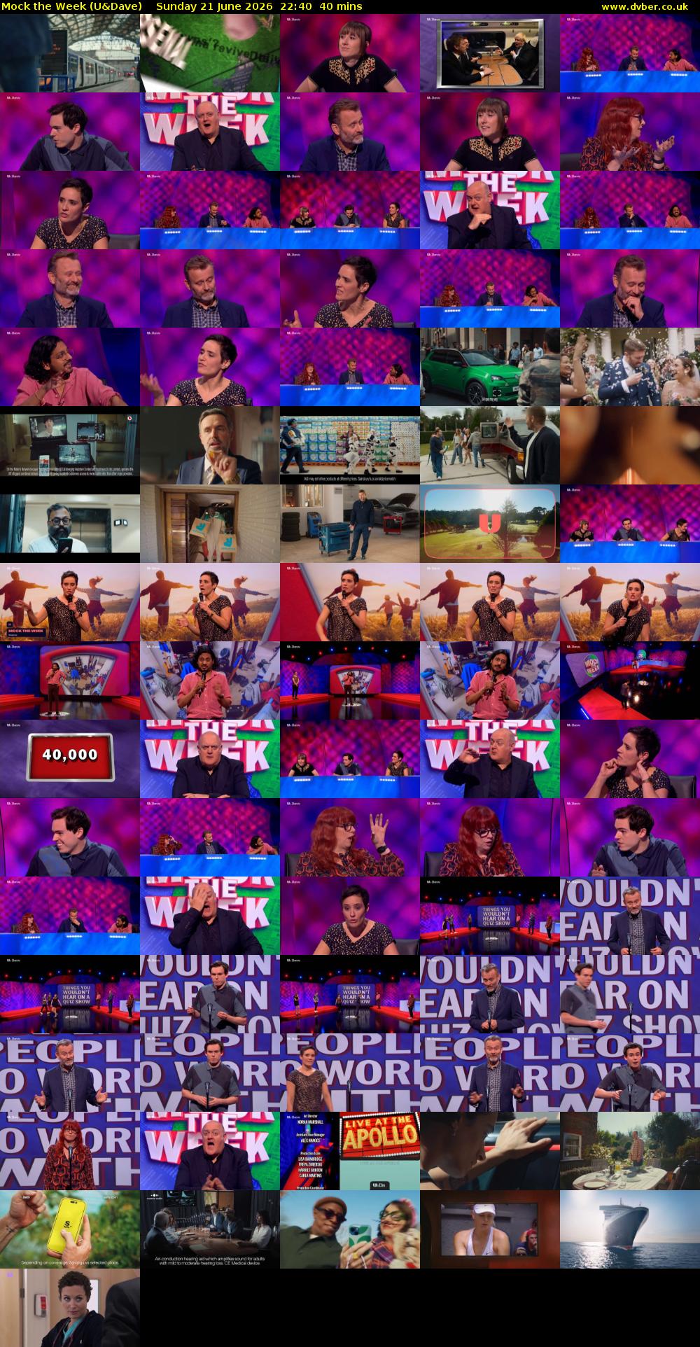 Mock the Week (U&Dave) Sunday 21 June 2026 22:40 - 23:20