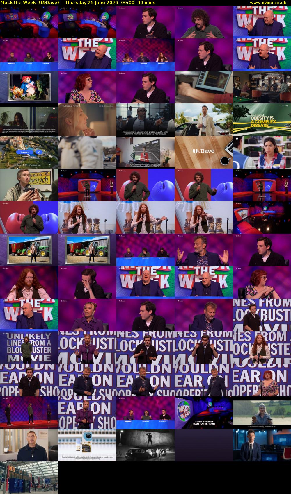 Mock the Week (U&Dave) Thursday 25 June 2026 00:00 - 00:40
