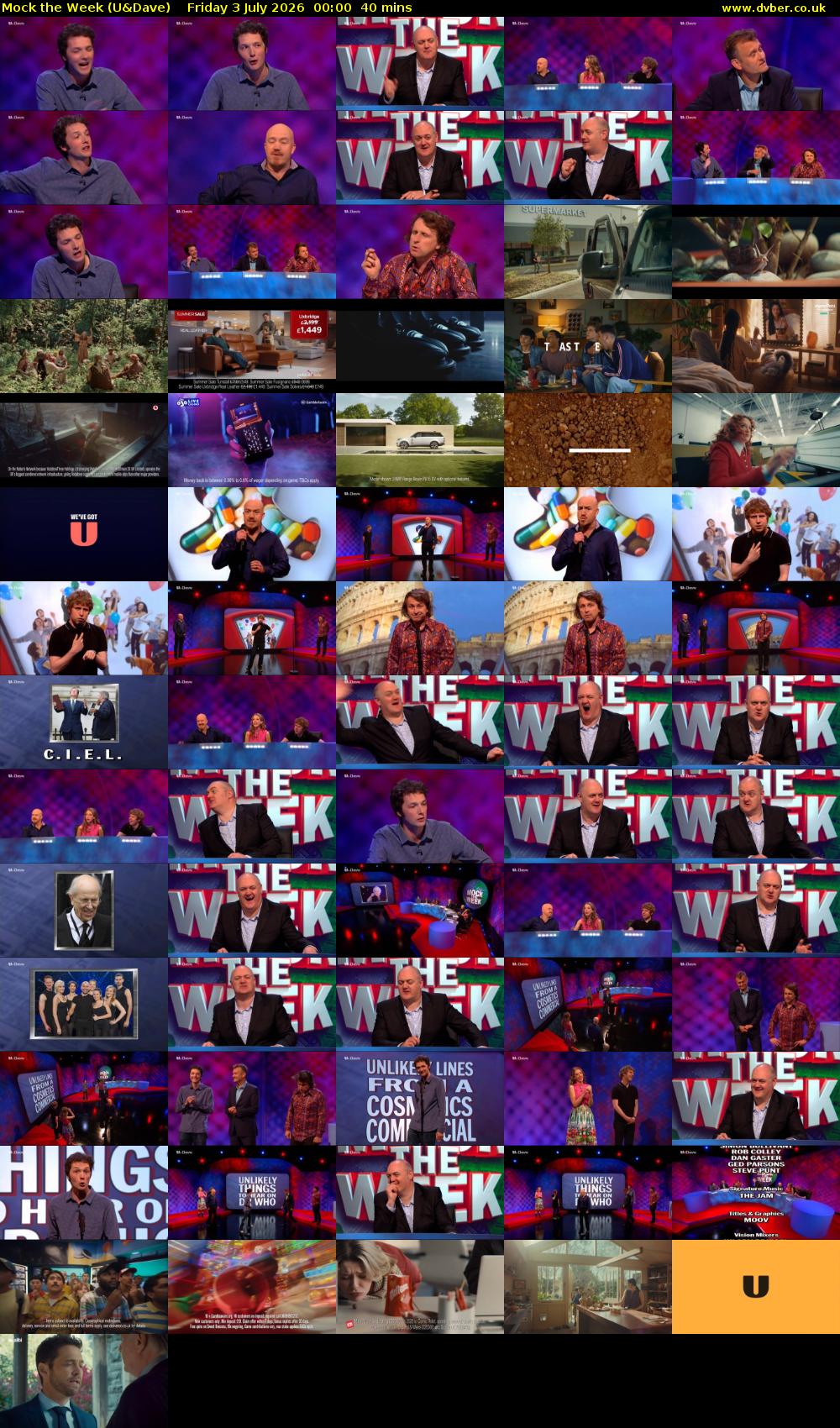 Mock the Week (U&Dave) Friday 3 July 2026 00:00 - 00:40
