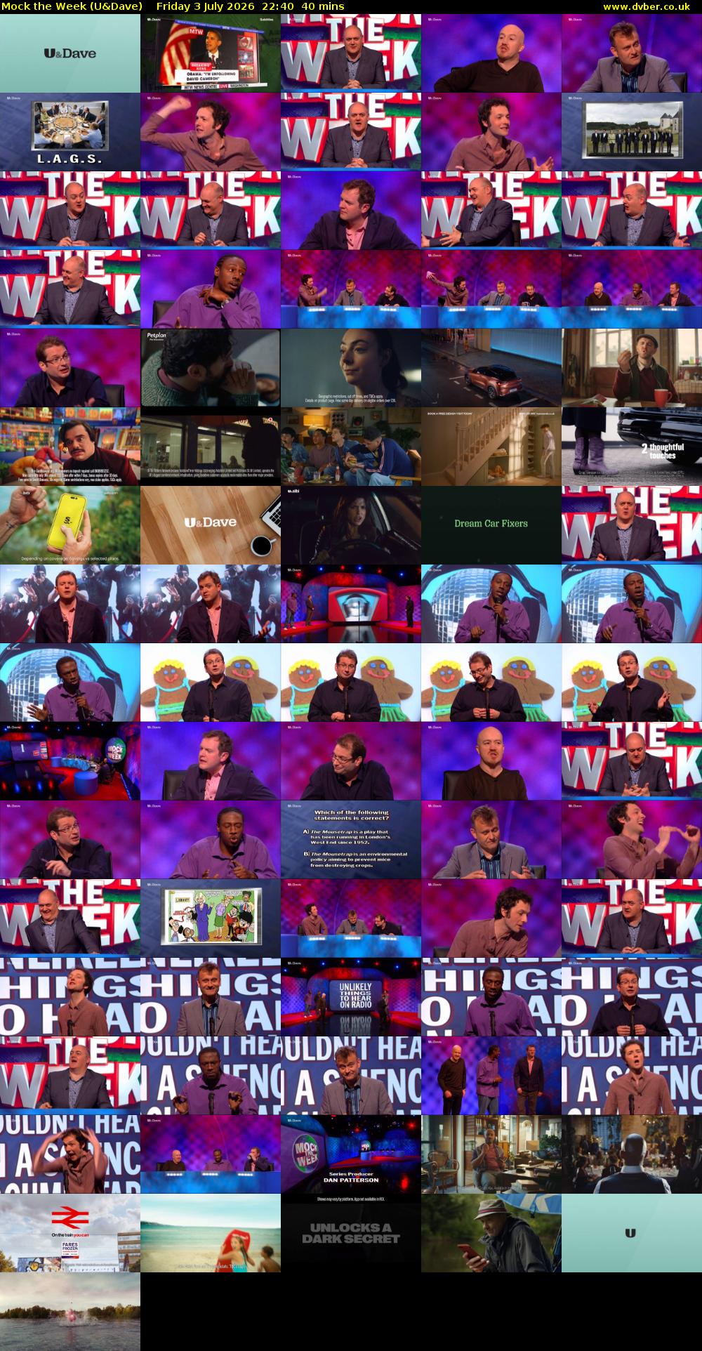 Mock the Week (U&Dave) Friday 3 July 2026 22:40 - 23:20