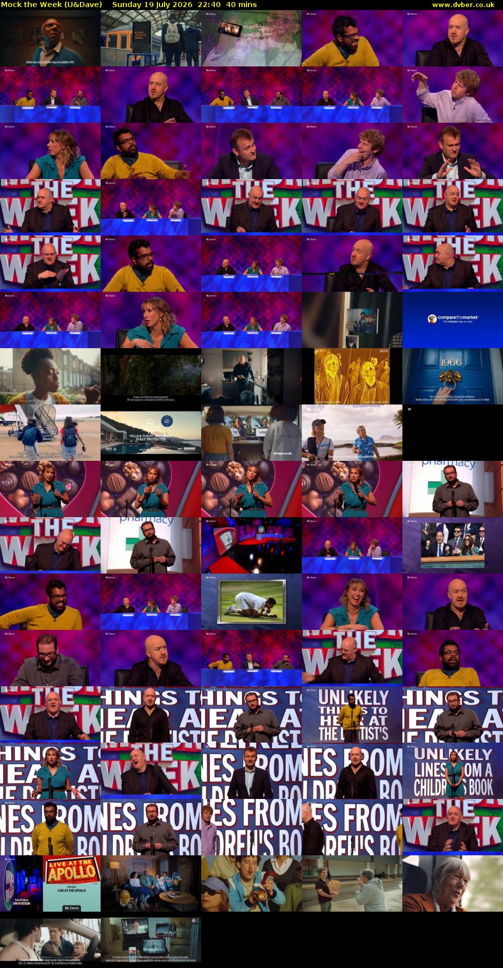 Mock the Week (U&Dave) Sunday 19 July 2026 22:40 - 23:20
