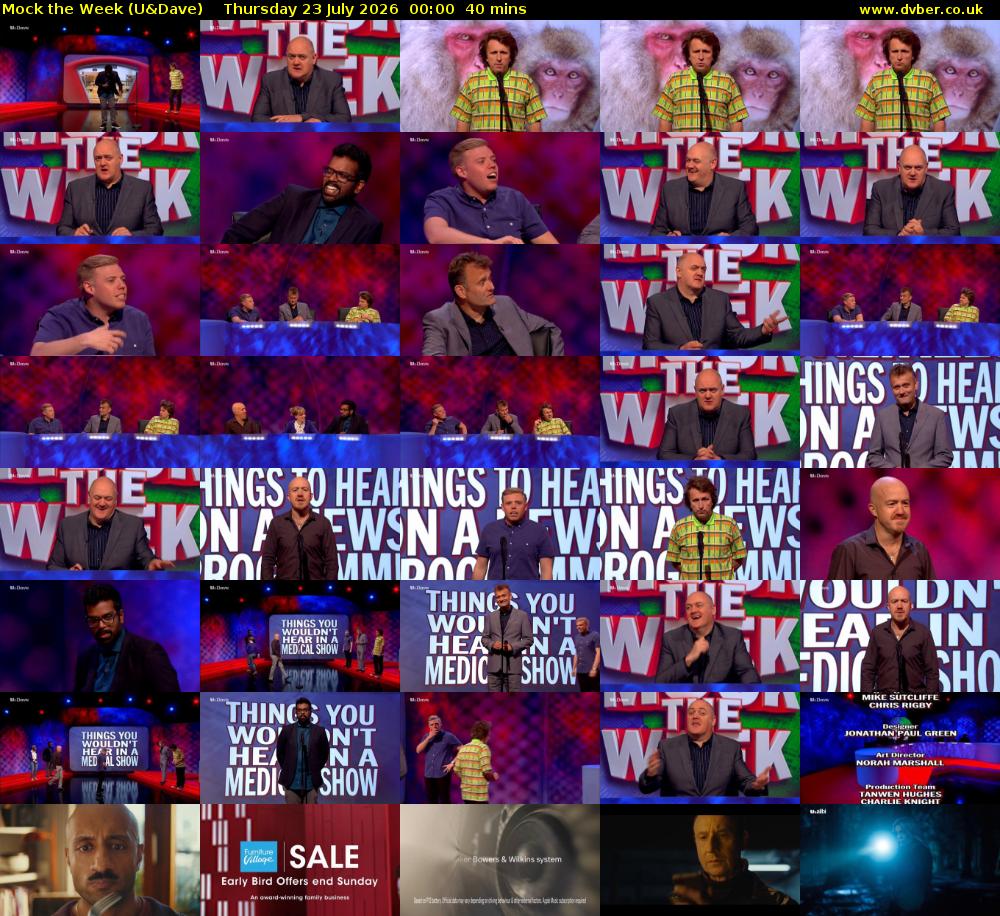 Mock the Week (U&Dave) Thursday 23 July 2026 00:00 - 00:40