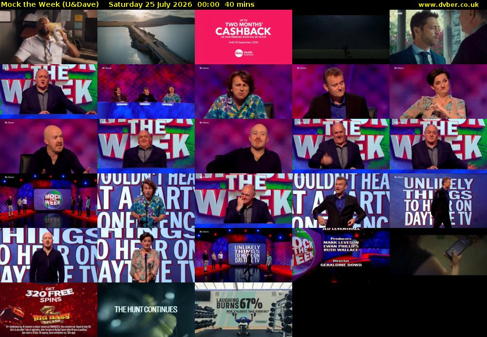 Mock the Week (U&Dave) Saturday 25 July 2026 00:00 - 00:40