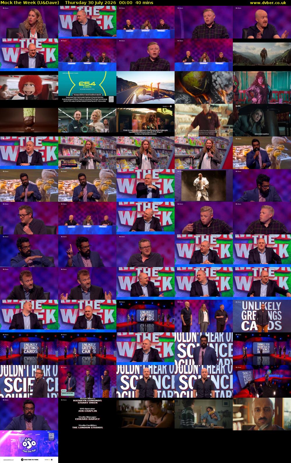 Mock the Week (U&Dave) Thursday 30 July 2026 00:00 - 00:40