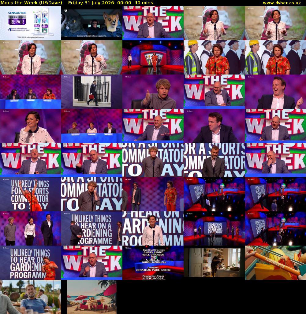 Mock the Week (U&Dave) Friday 31 July 2026 00:00 - 00:40
