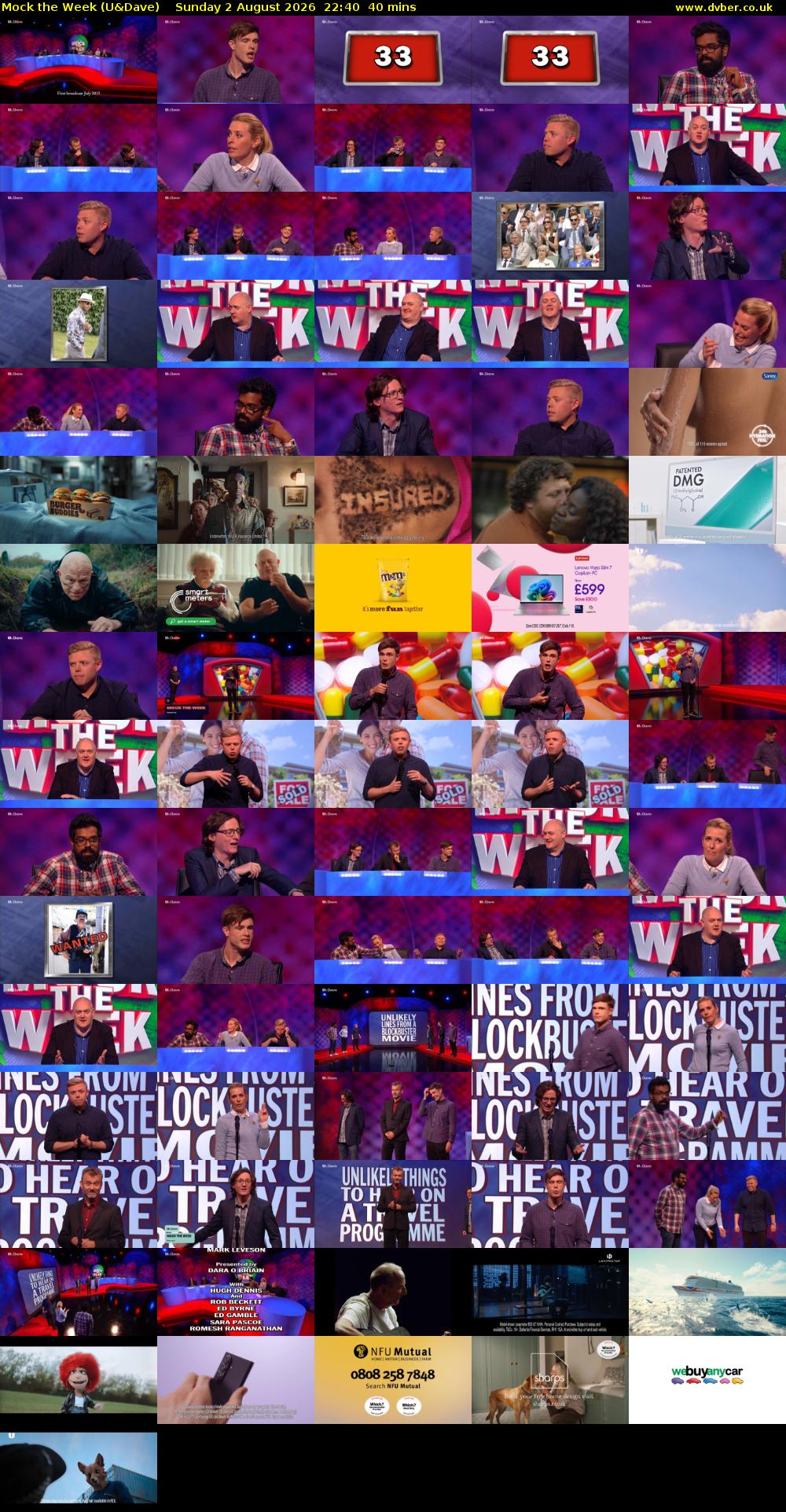 Mock the Week (U&Dave) Sunday 2 August 2026 22:40 - 23:20