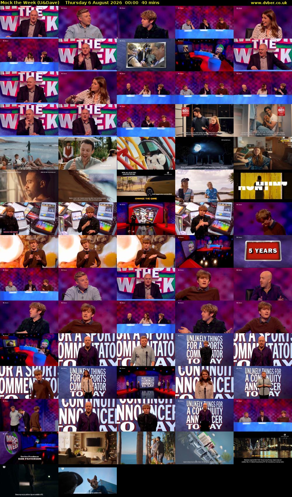 Mock the Week (U&Dave) Thursday 6 August 2026 00:00 - 00:40