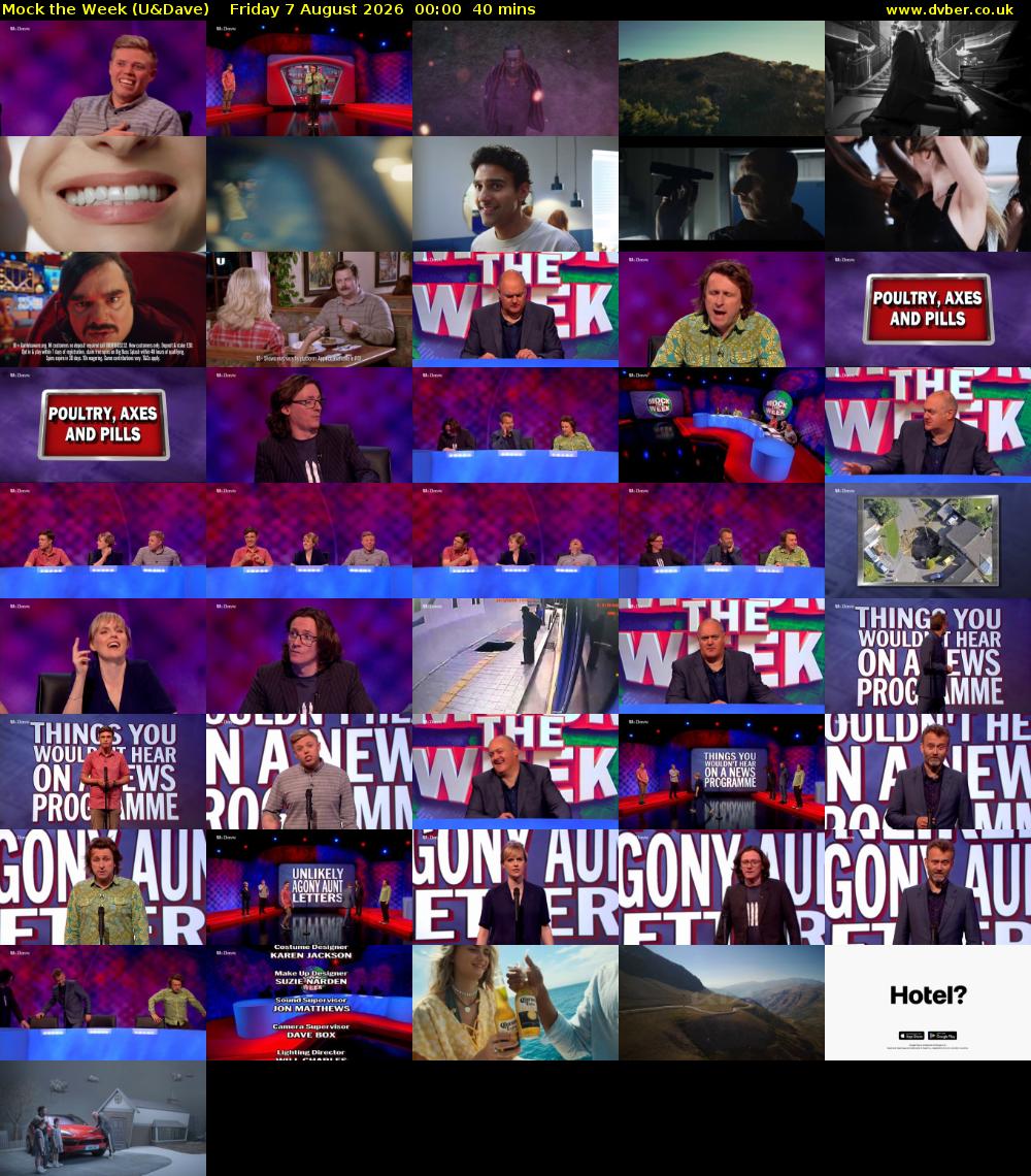 Mock the Week (U&Dave) Friday 7 August 2026 00:00 - 00:40