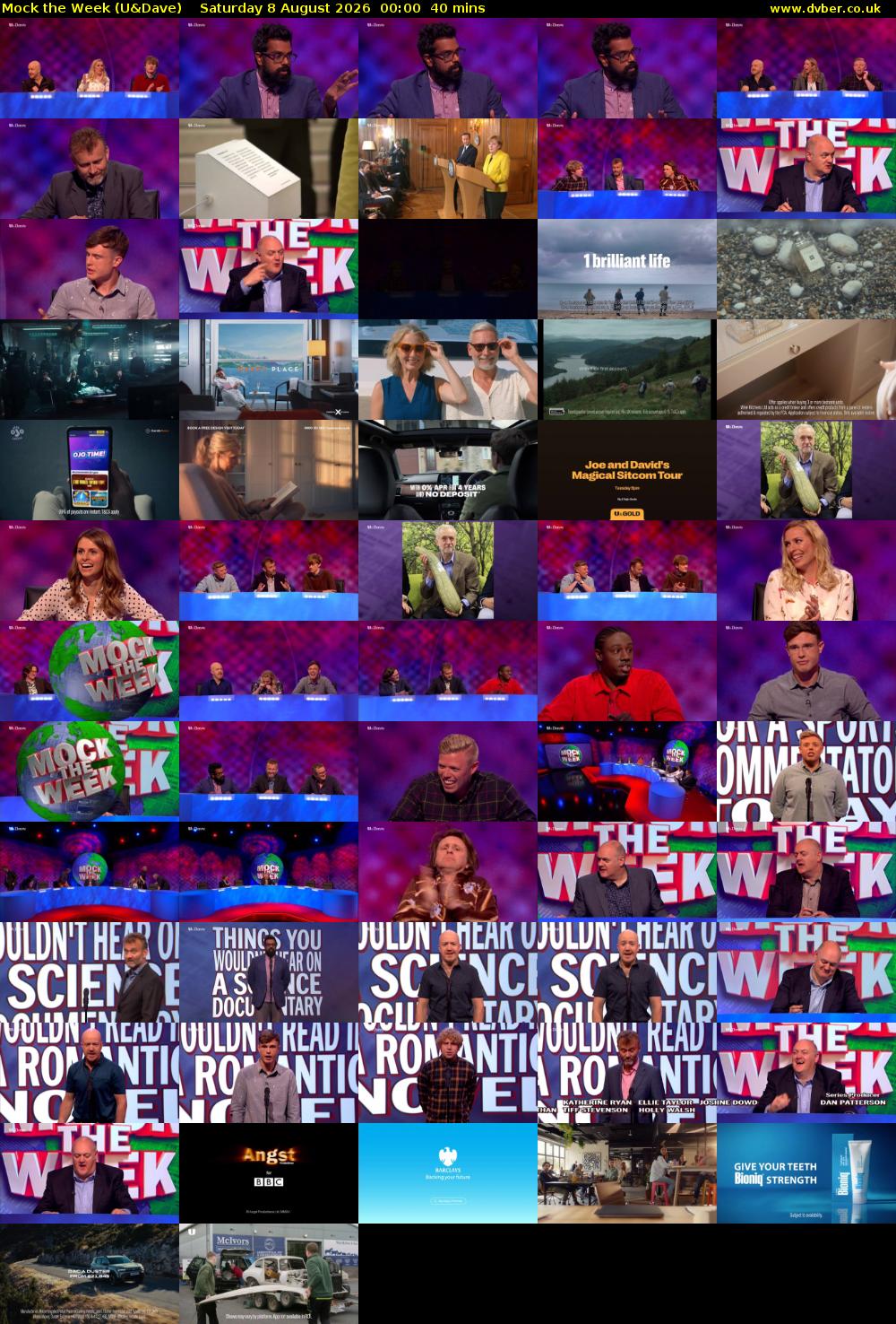 Mock the Week (U&Dave) Saturday 8 August 2026 00:00 - 00:40