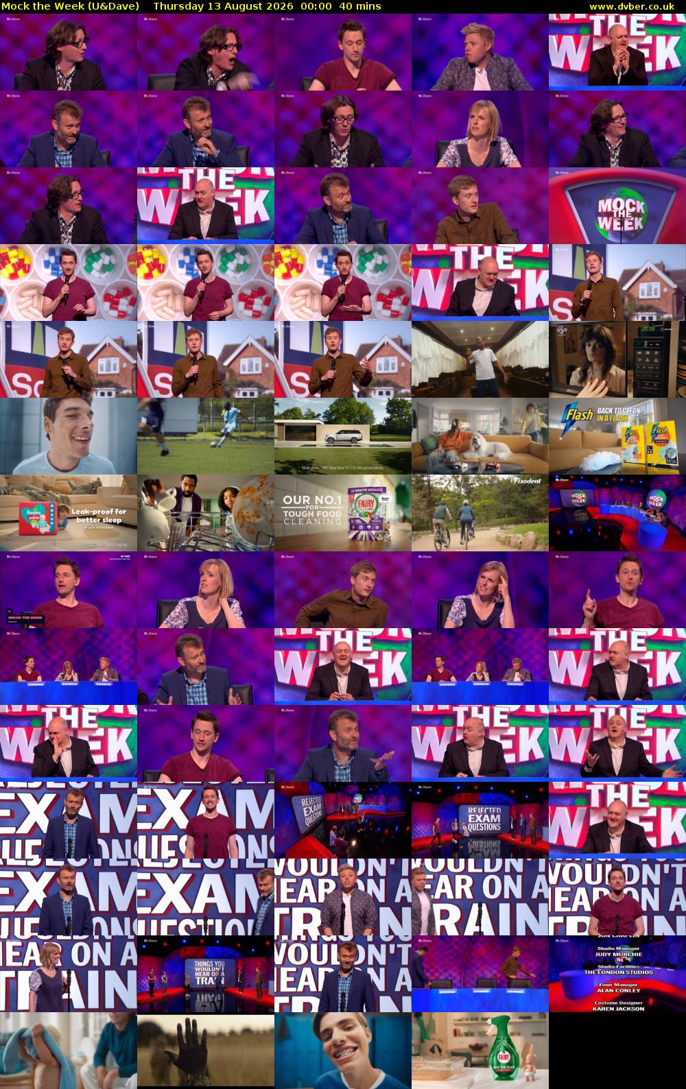Mock the Week (U&Dave) Thursday 13 August 2026 00:00 - 00:40